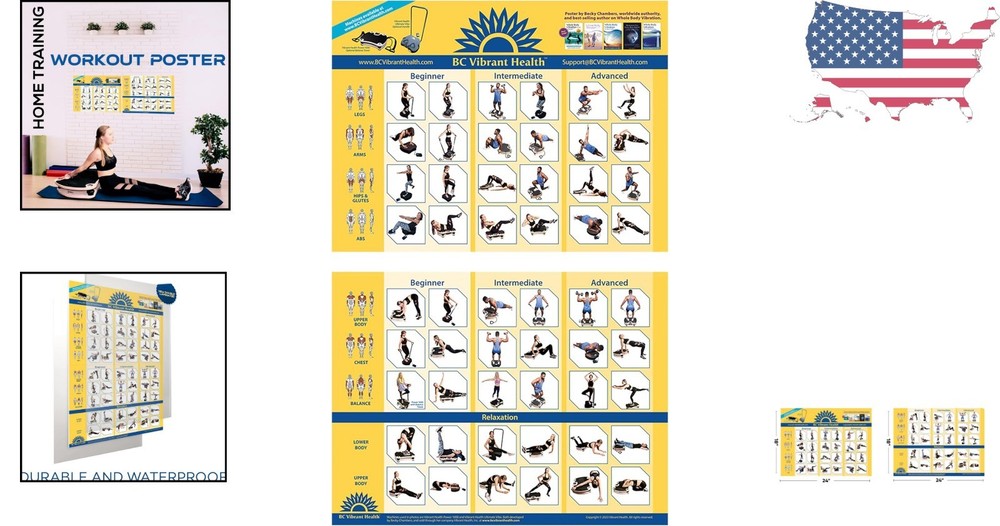 Essential Vibrational Exercise Chart - 54 Positions for Workout Mastery 36"x24"