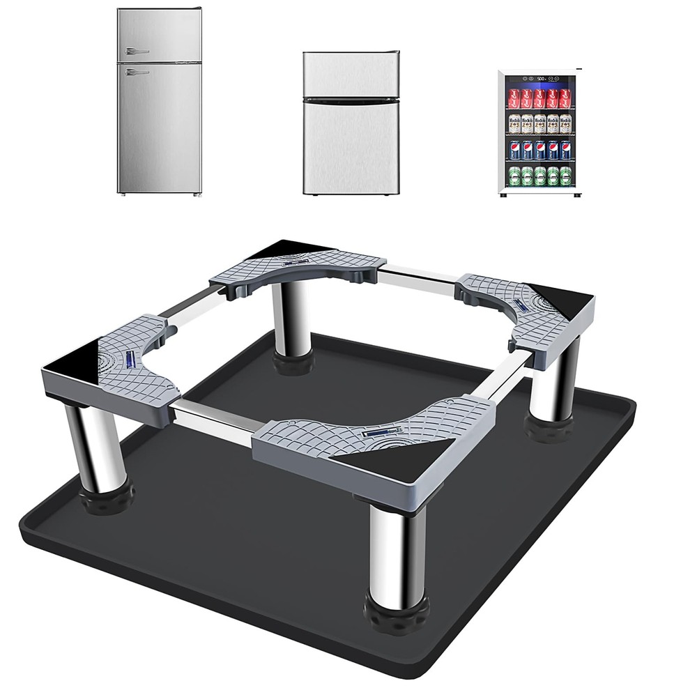 Mini Fridge Stand with Silicone Mat, Universal Stand Base Adjustable Refriger