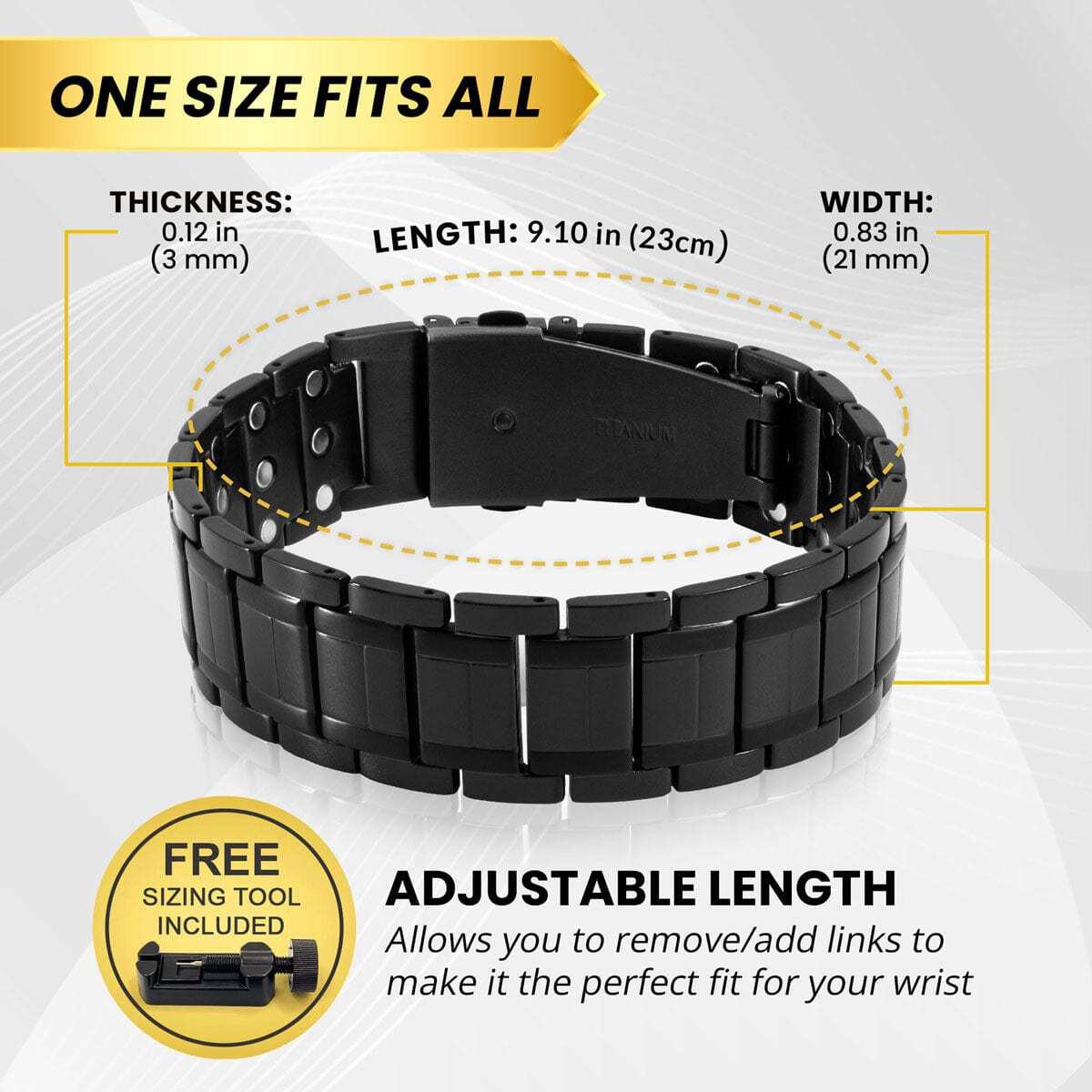 MagnetRX® 3X Strength Magnetic Bracelets for Men Effective Titanium Men Bracelet