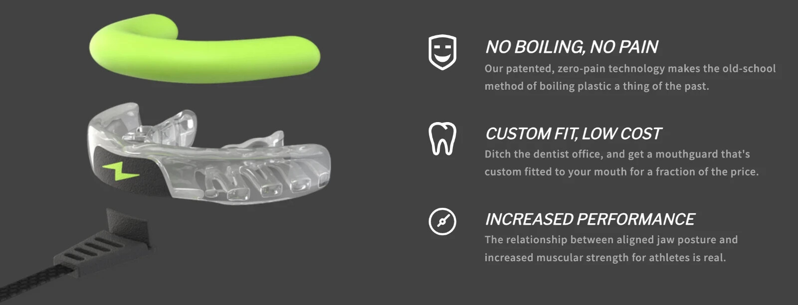 Zone Performance Mouth Guard Custom Fit No-Boil Technology Electric Yellow NEW!