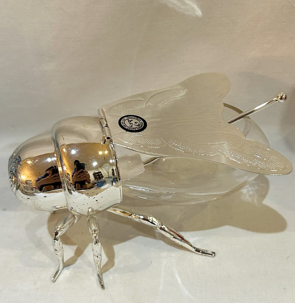 Godinger Silver Plated Honey Container Museum Recreation of Antique NIB