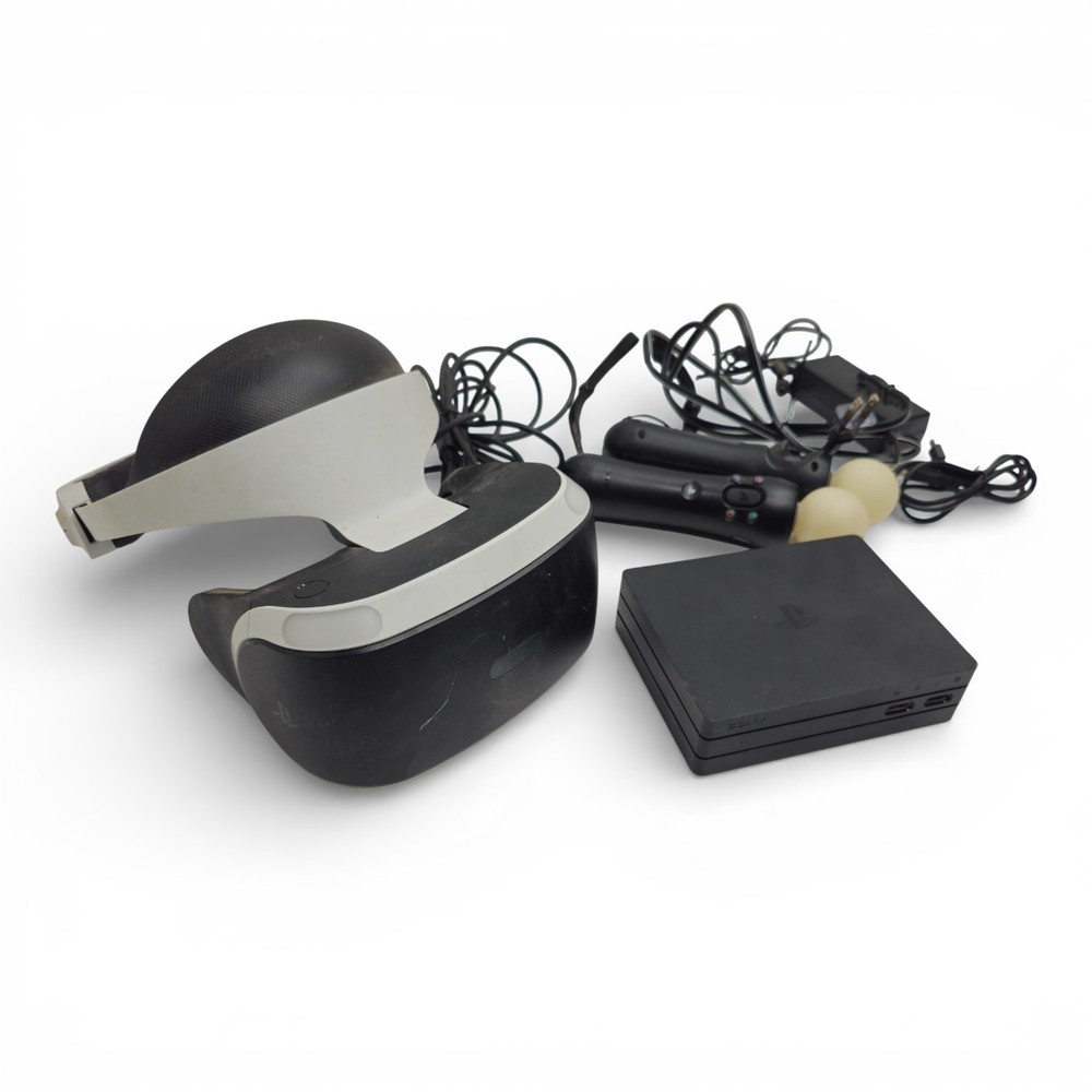 Sony PlayStation VR CUH-ZVR2 PS4 Headset Move Ctrls Processor Untested As-Is Set