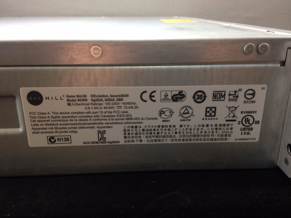 Dot Hill 2Ux24 Disk Array Module w/ Drives and Controllers D3720CA07210DA 7.2TB