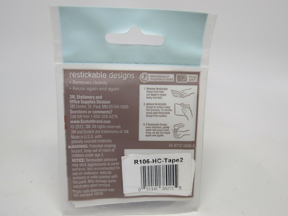 Scotch Restickable, Cut Tape Shape, Brown Slash Pattern