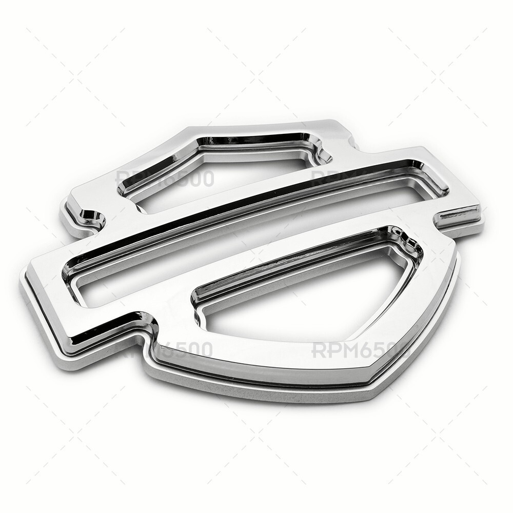 Harley CVO Custom Tank Emblems, Silver Chrome Double Layer (set of 2)