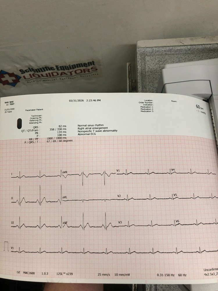 GE MAC 1600 Resting ECG Analysis Machine