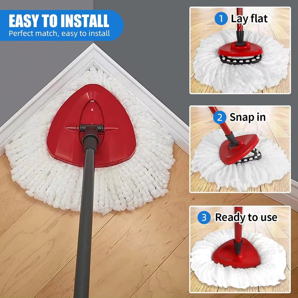 3pcs Microfiber MOP Head Replacement For O-Cedar Easy Wring Spin Mop Easy Refill