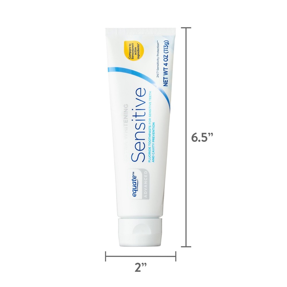 Equate Sensitive Toothpaste Extra Whitening 4oz 2 Pack Advanced (6 Total) 6