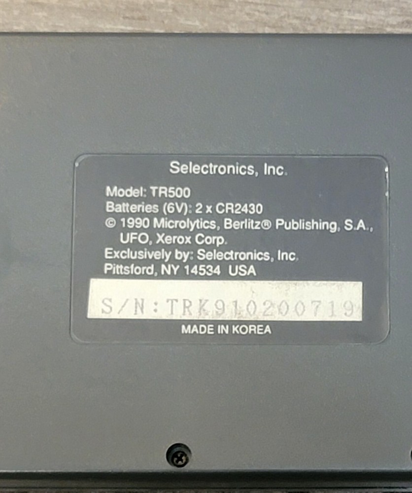 Berlitz Interpreter by Selectronics TR500 Five Language Translator Untested