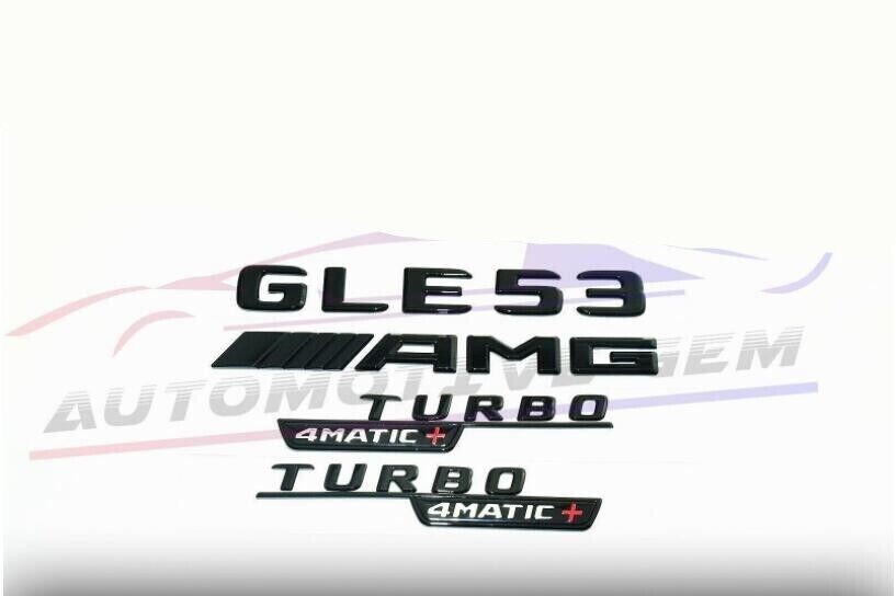 GLE53 COUPE AMG TURBO 4MATIC+ Rear Emblem glossy Black Badge Set for Mercedes