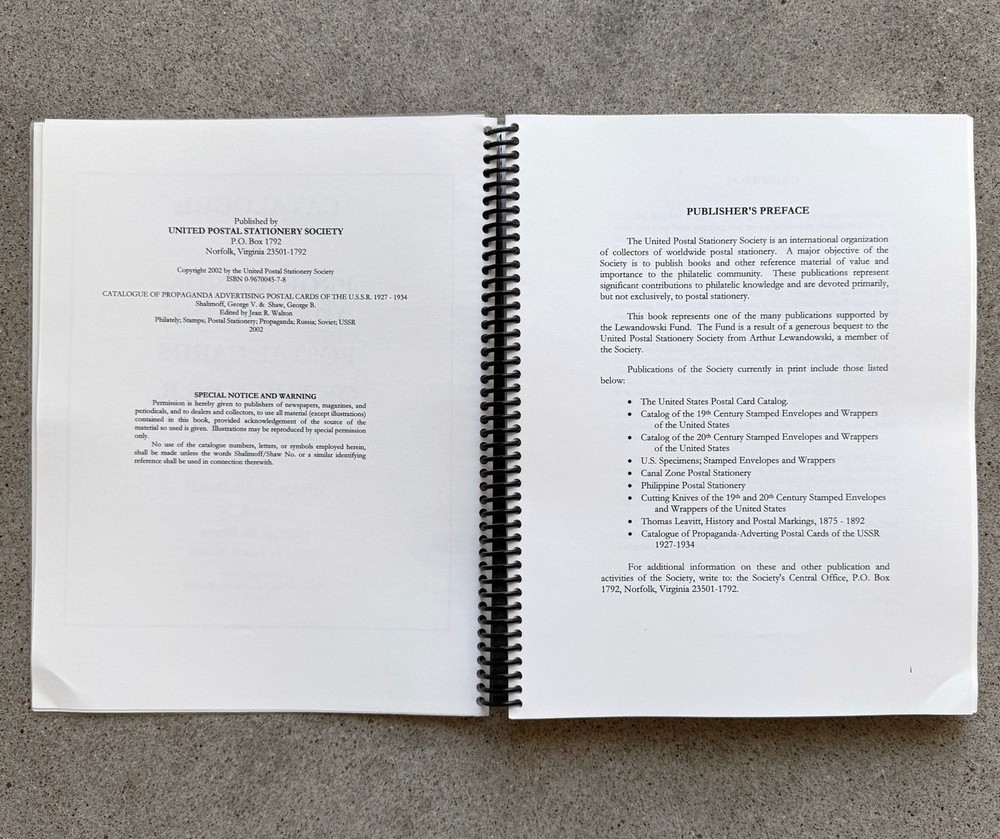 USSR Propaganda Advertising Postal Cards 1927 1934 Catalog Shalimoff Shaw