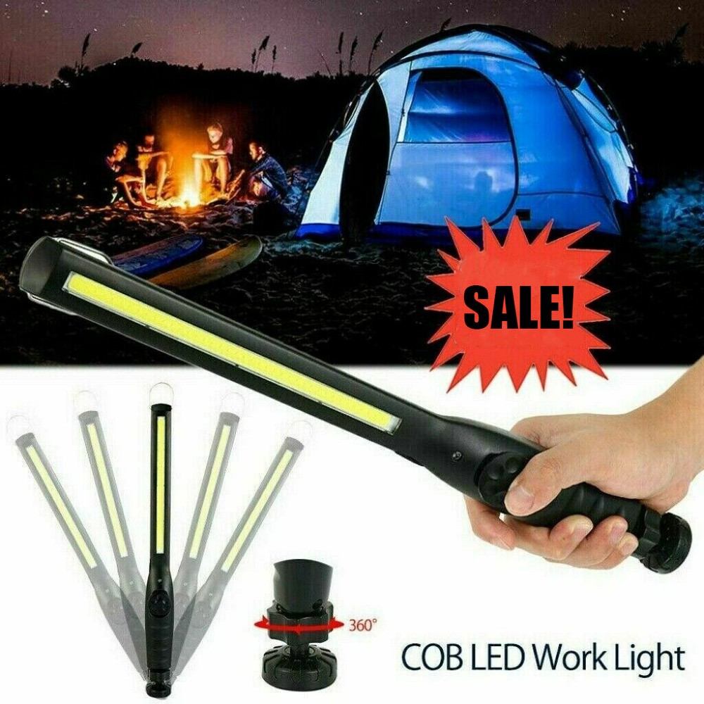 Magnet-Attach 2x Rechargeable LED Work Light - Slim, COB & Torch Functions