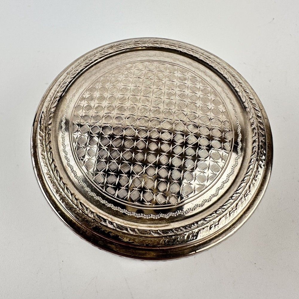 Antique Solid Silver Circular Box Nathan & Hayes 1908 8cm