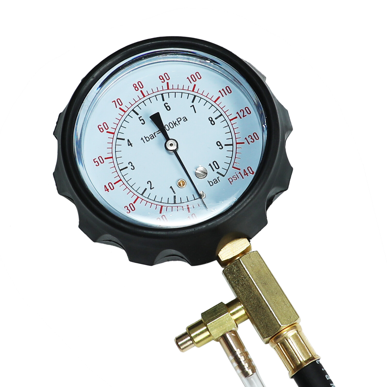0-140 PSI Fuel Injection Pump Injector Tester Test Pressure Gauge Gasoline Cars
