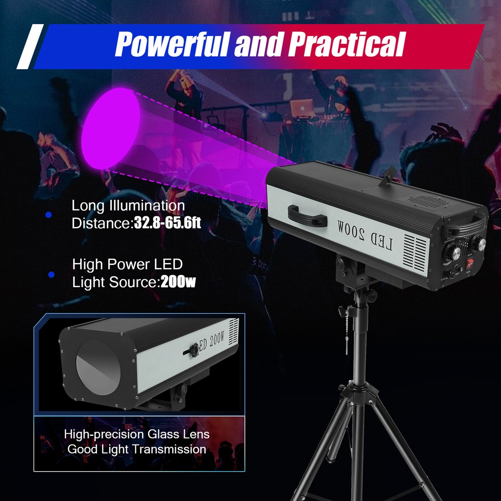 LED Follow Spot Light Manual Control Spotlight Stage Light Adjustable