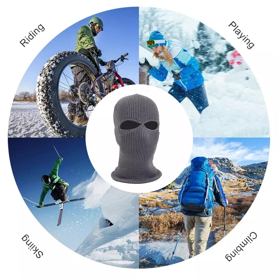3 Hole Full Face Mask Winter Ski Cap Balaclava Beanie Tactical Warm Hat US