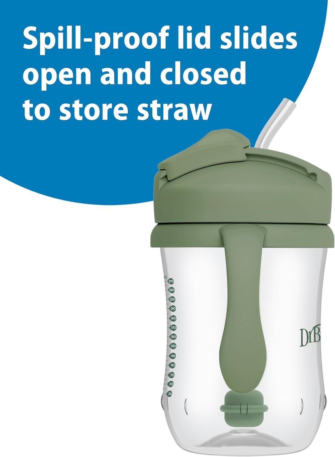 Spill-Proof Baby Straw Cup with Sliding Lid – 9oz BPA-Free for Travel & Home