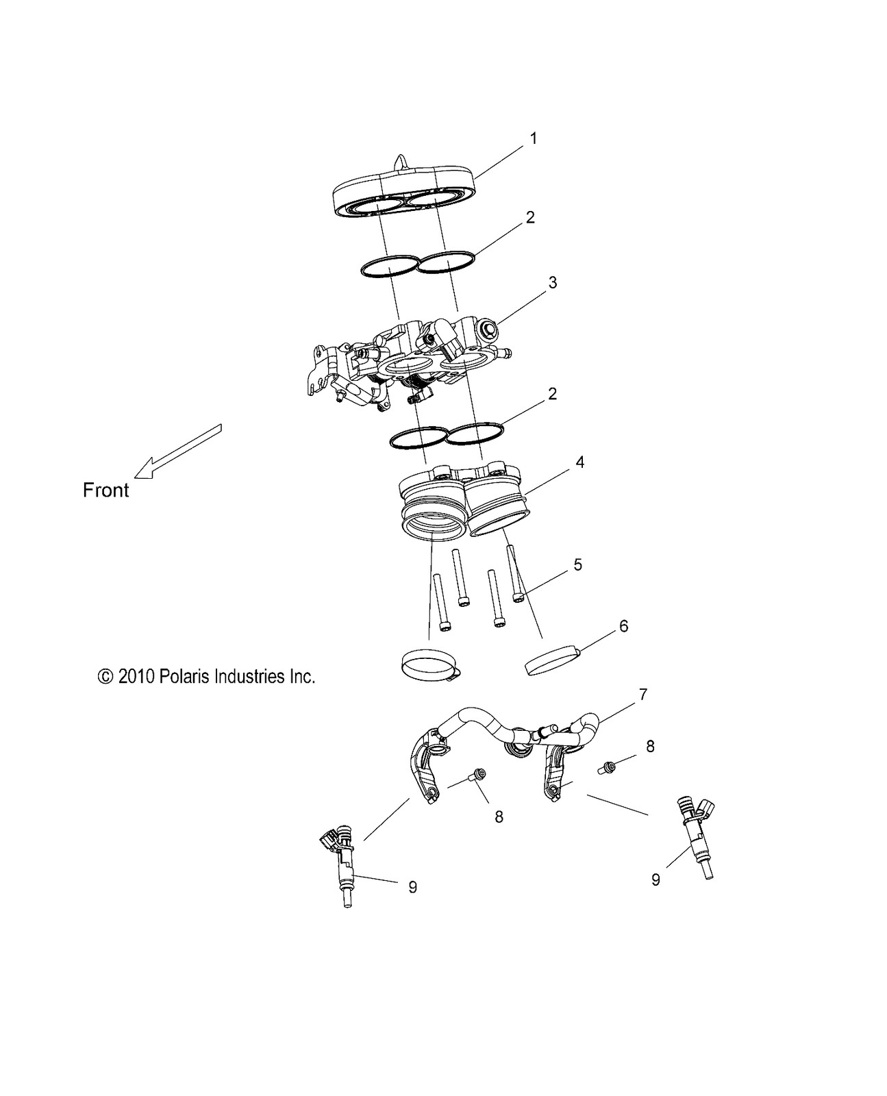 Polaris Throttle Body Adapter, Genuine OEM Part 1203866, Qty 1