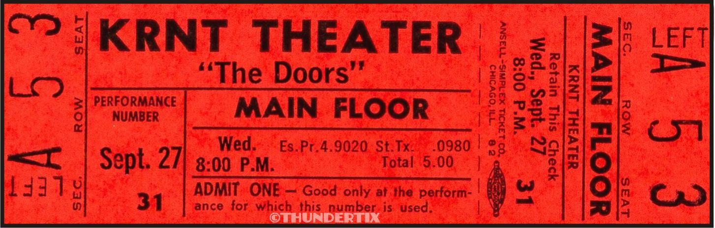 12 1967-1970 THE DOORS FULL UNUSED CONCERT TICKETS scrapbooking frame reprint