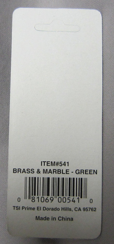 Brass and Green Marble Fan Pull