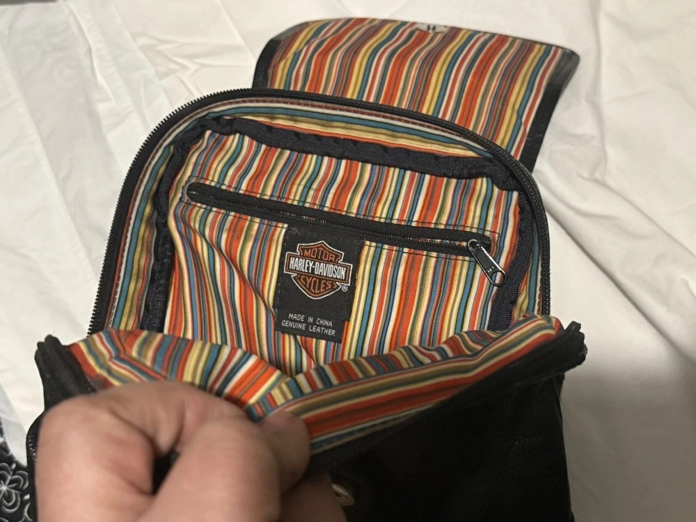 Harley Davidson Leather Backpack Purse Black Mini Backpack Bar Shield Bag
