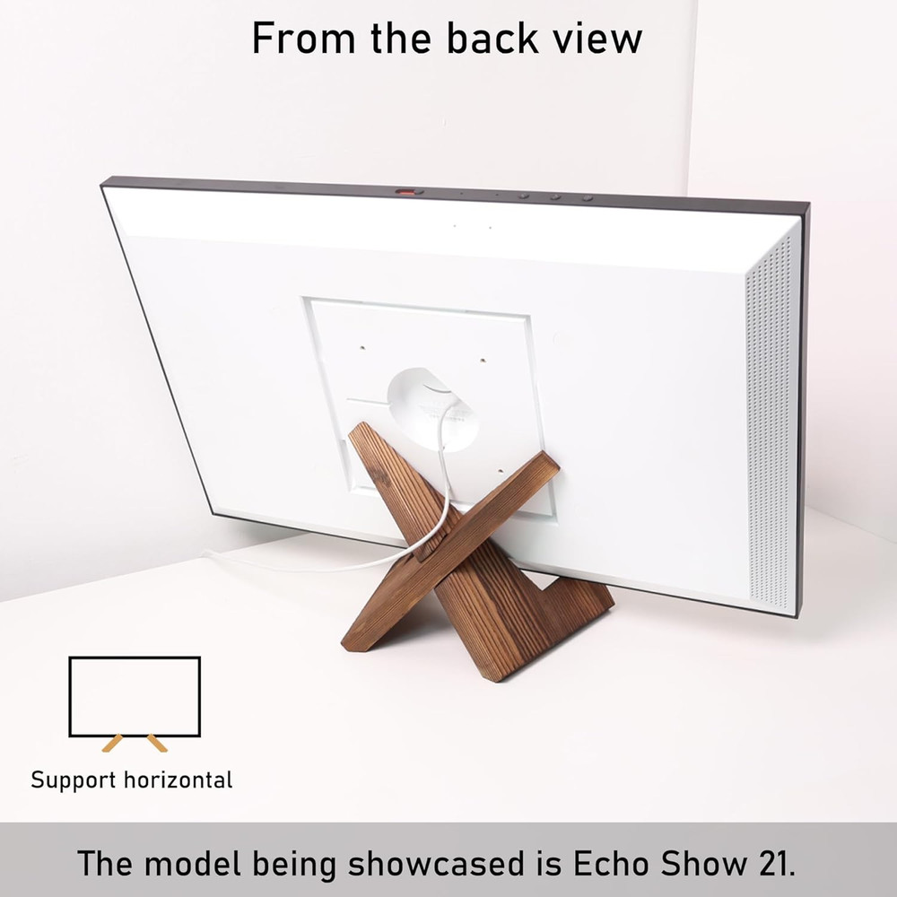 Solid Wood Tablet Computer Stands Compatible for Echo Show 15,Echo Show 21,Suppo
