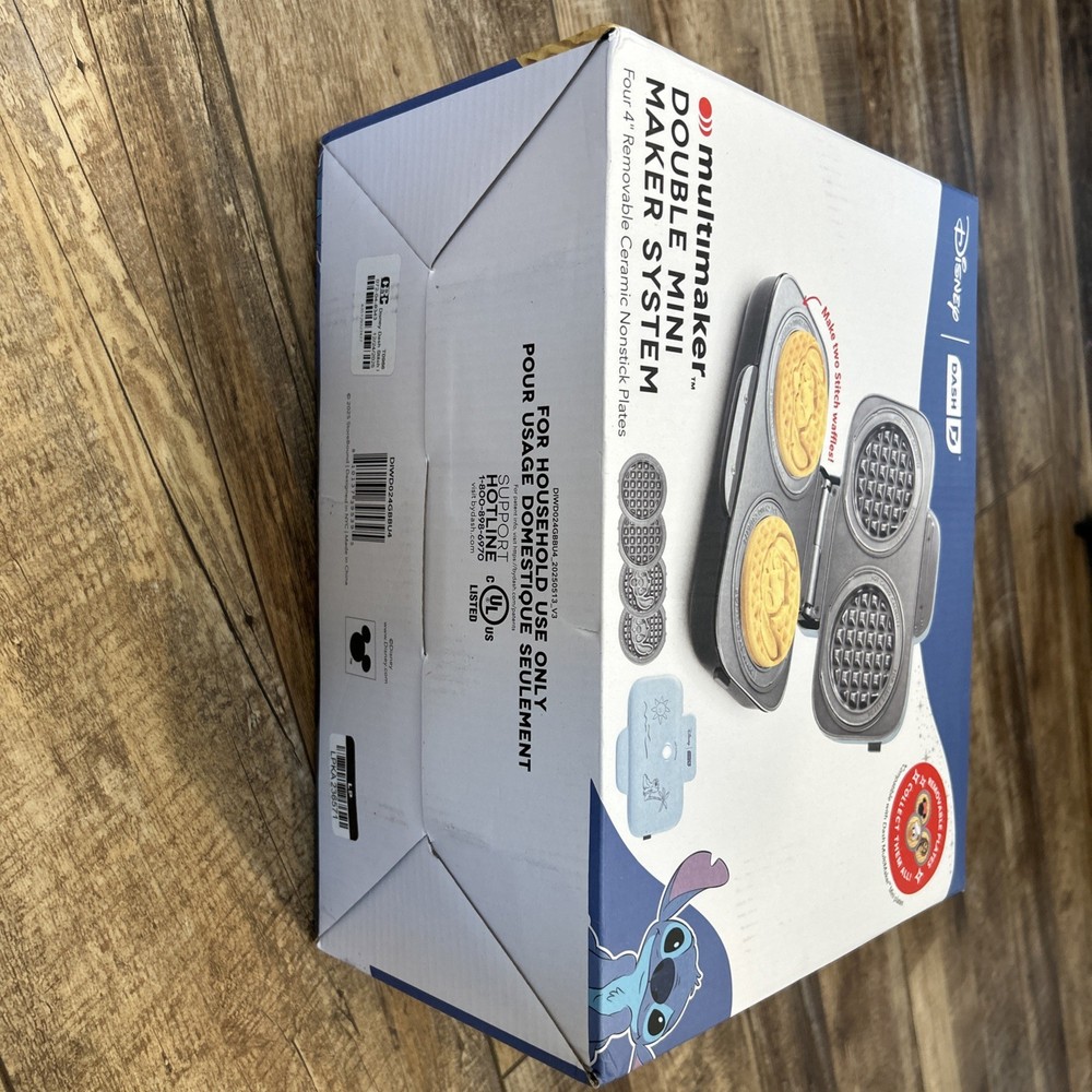 Disney Dash Stitch MultiMaker Double Waffle Maker System Stitch New