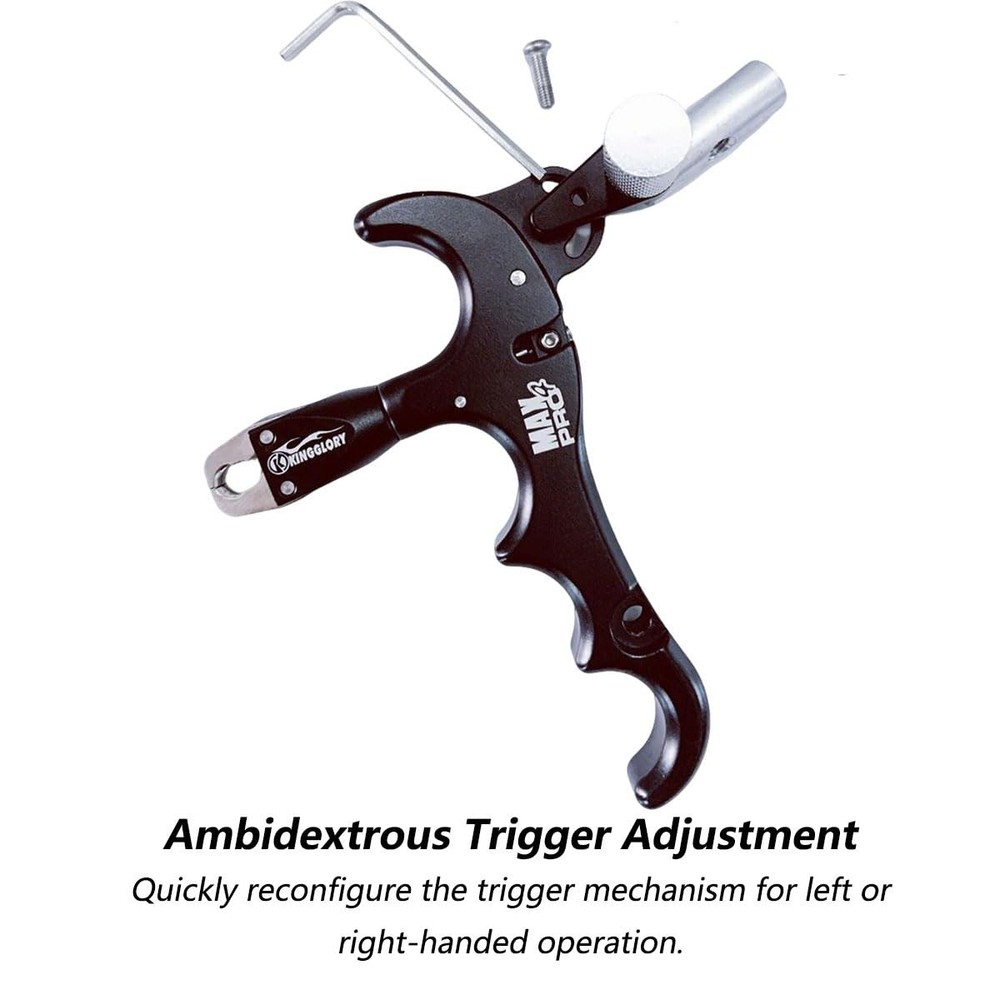 Adjustable 360° Aluminum 4Finger Compound Bow Release Trigger System