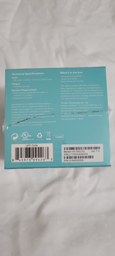 TP-Link Smart Home Plug HS100