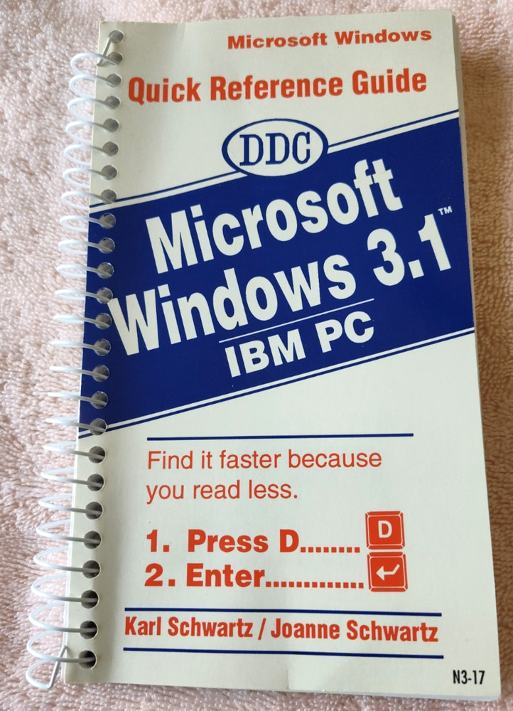 TheGudStuff: VTG DDC Microsoft Windows 3.1 IBM PC Quick Ref. 1992, Slightly Used