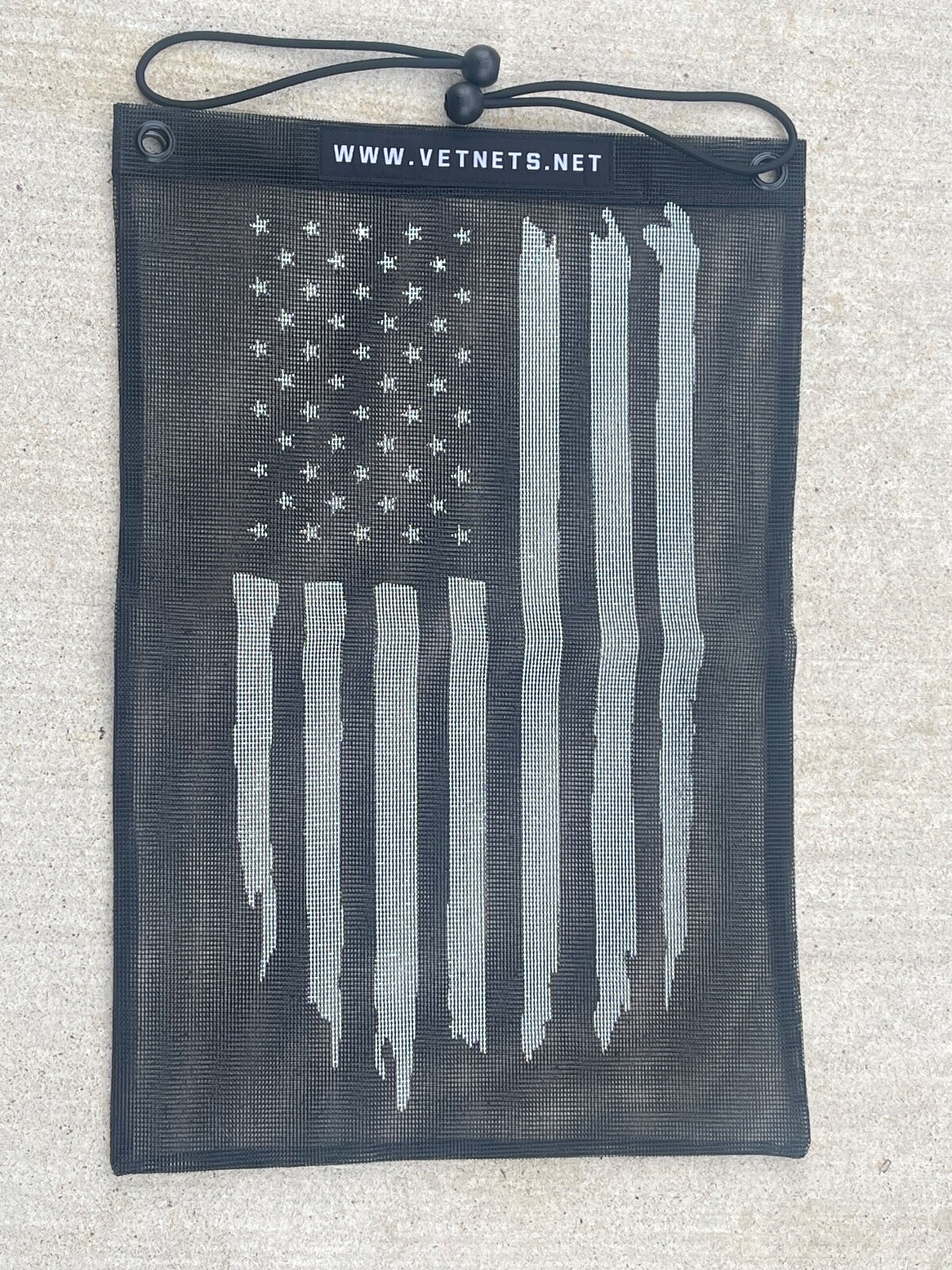 UTV Mesh Trash Bag with weathered flag