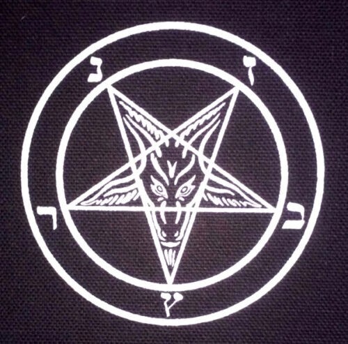 BACK PATCH - Pentagram - screen printed - HORROR Occult , pagan, satan, Baphomet