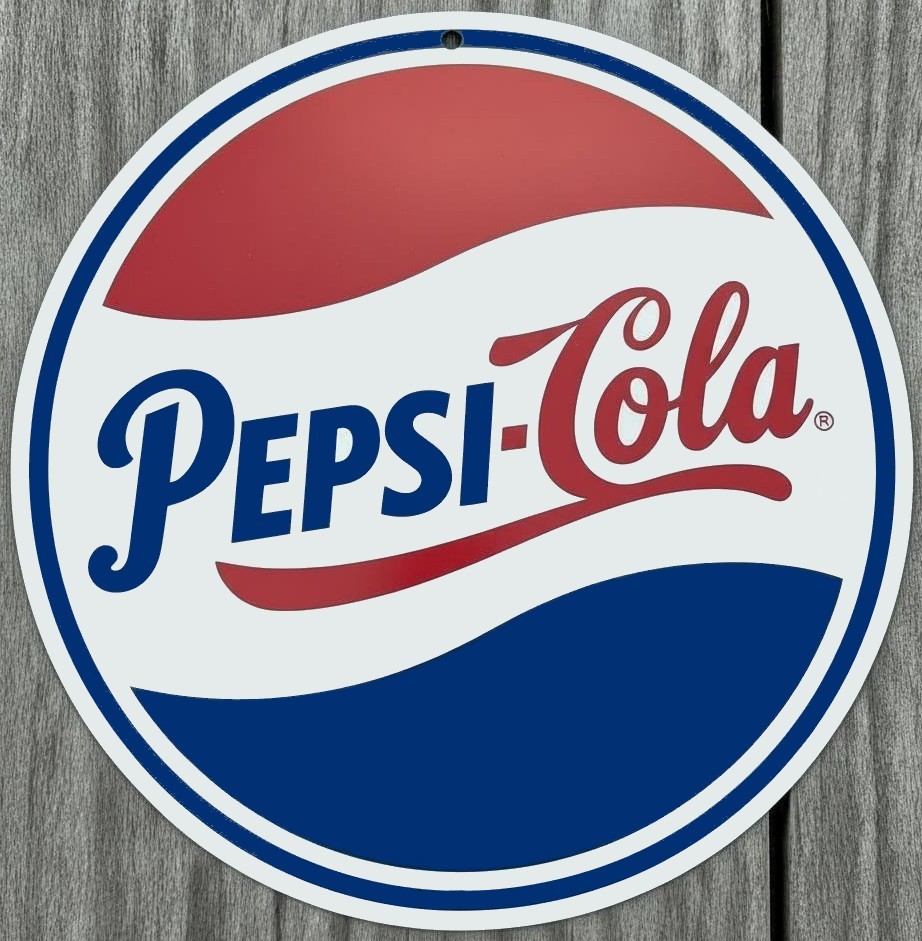 Pepsi-Cola Pepsi 8" Diameter Novelty Metal Sign Made In USA New!