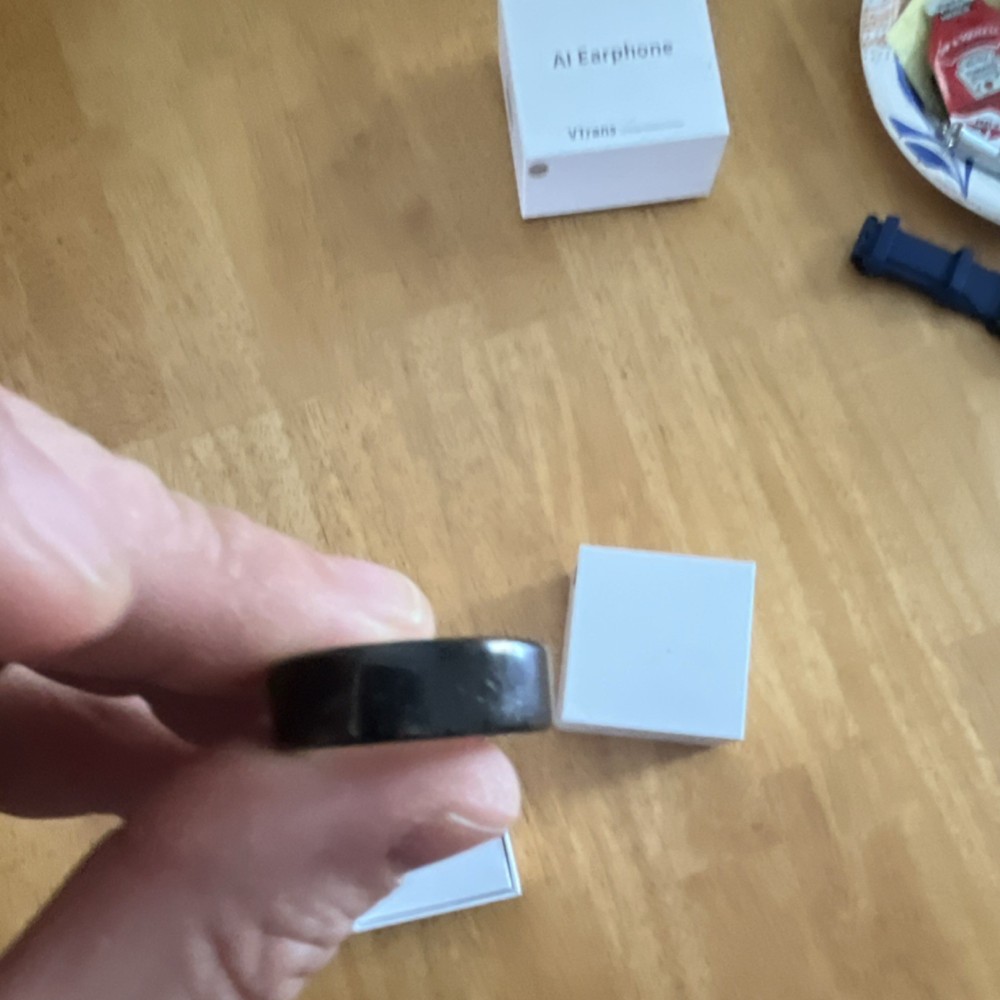 Black Smart Ring Activity Tracker with Box Manual Size 10