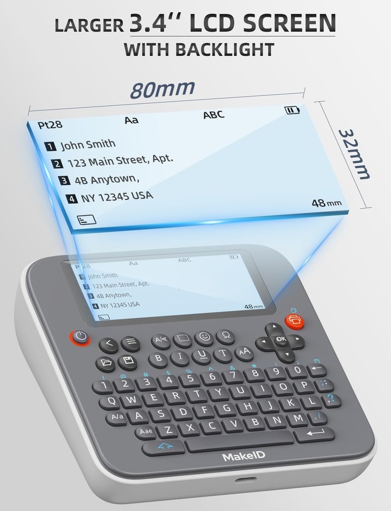 Makeid E1 Label Maker - Bluetooth Rechargeable Label Maker Machine - QWERTY K...