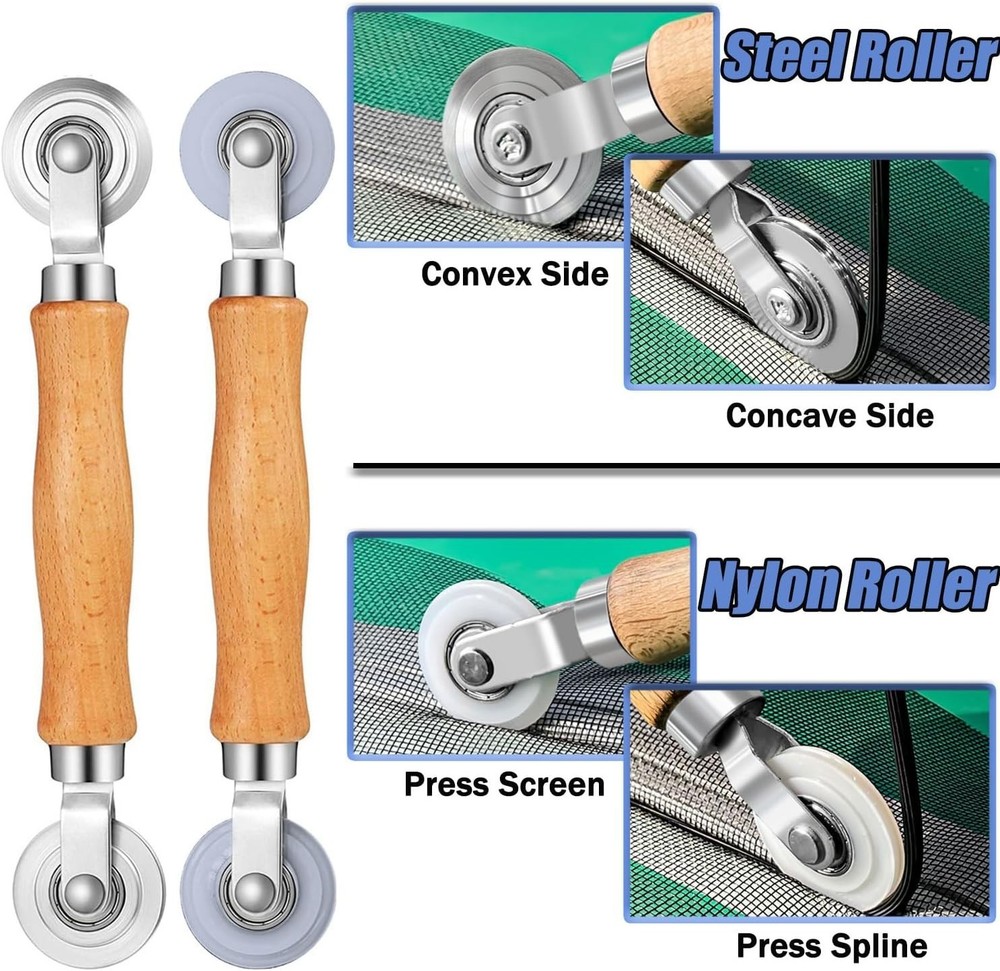 Deluxe Window Screen Replacement Kit 48"x118" - Mesh, Rollers & Tools Included