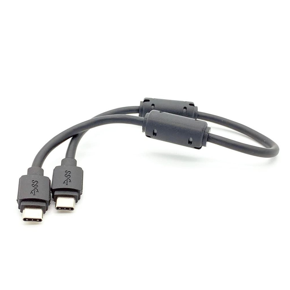 Shielded Short USB-C to Cable with Ferrites Black