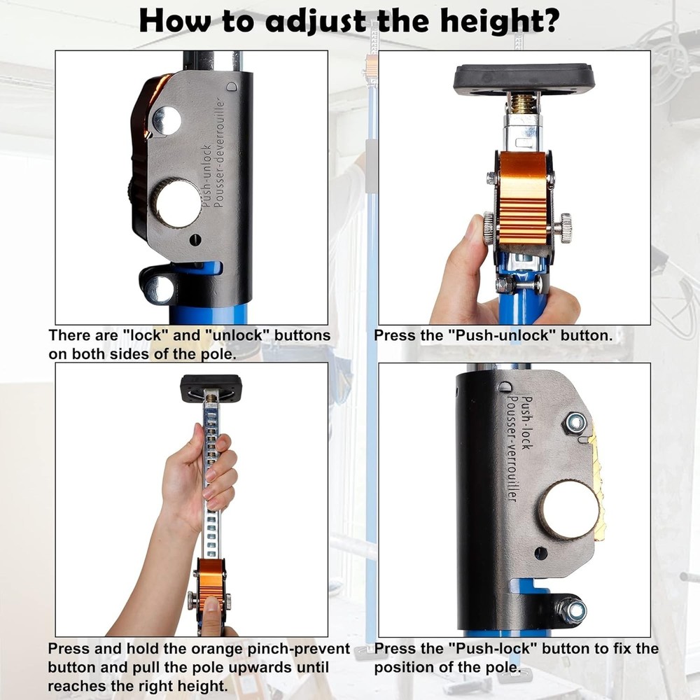Third Hand Tool, Adjustable Support Pole, 3rd Hand Support System, Steel Supp...