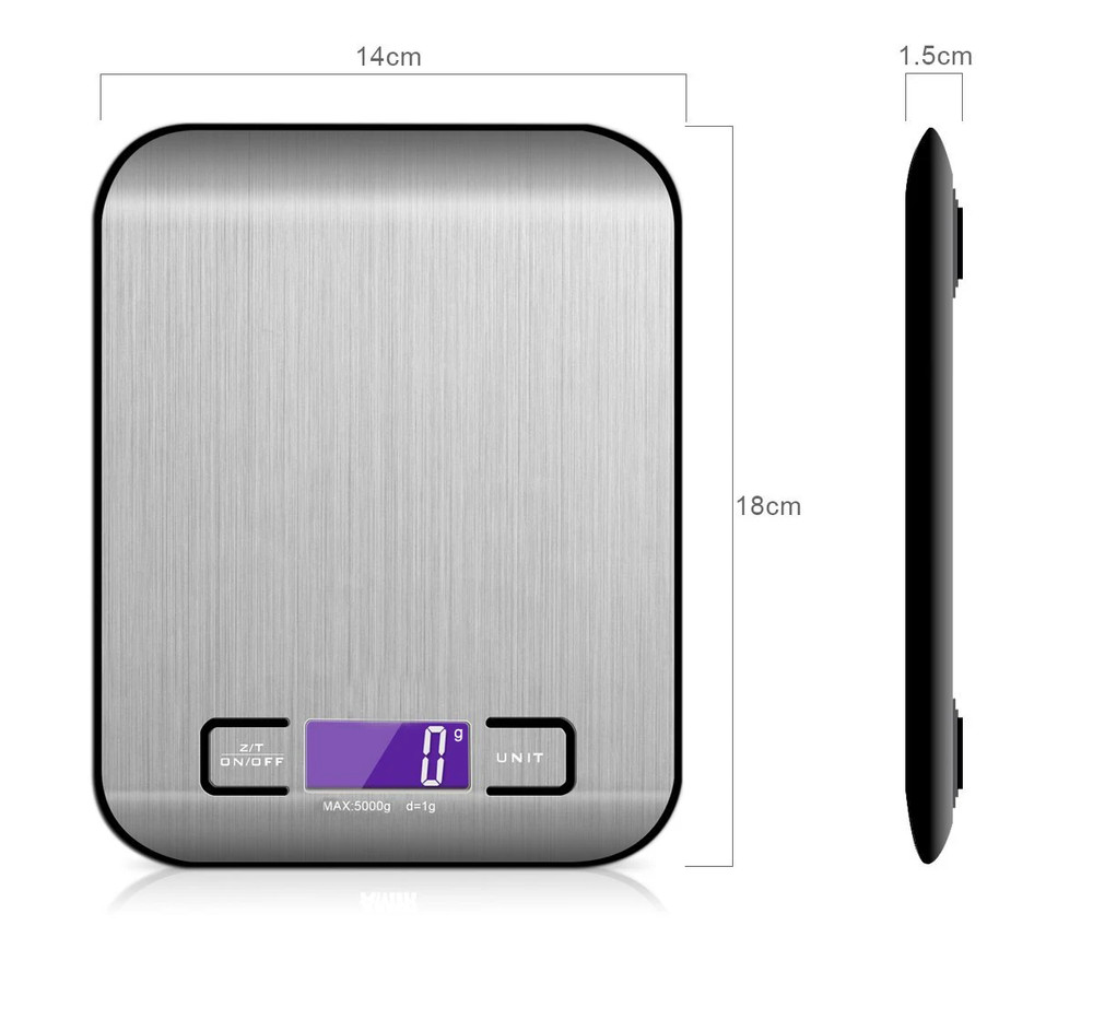 Stainless Steel Digital Kitchen Scale: Precision for Baking & Cooking