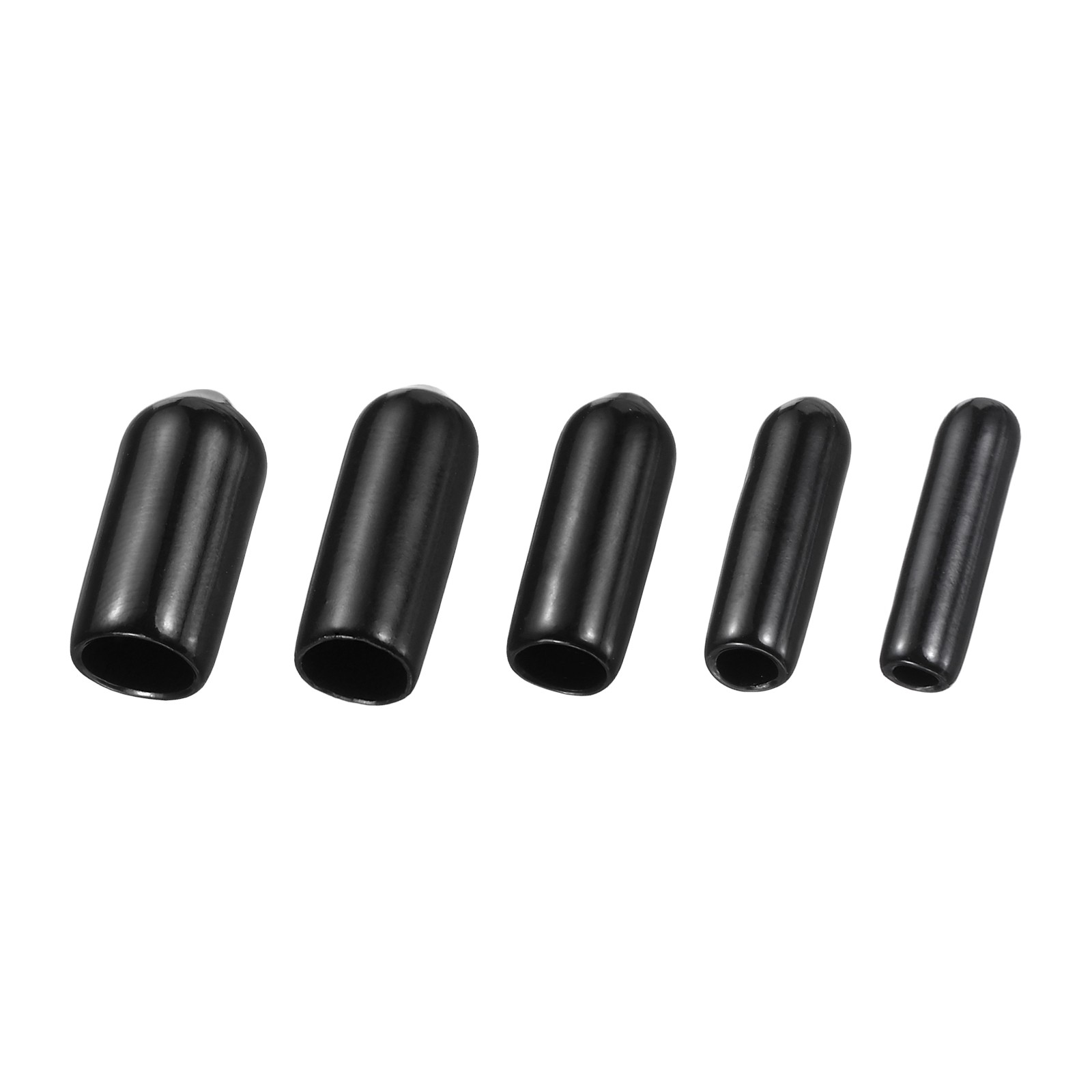 100pcs Rubber End Caps Protective Caps 2mm 3mm 4mm 5mm 6mm Black