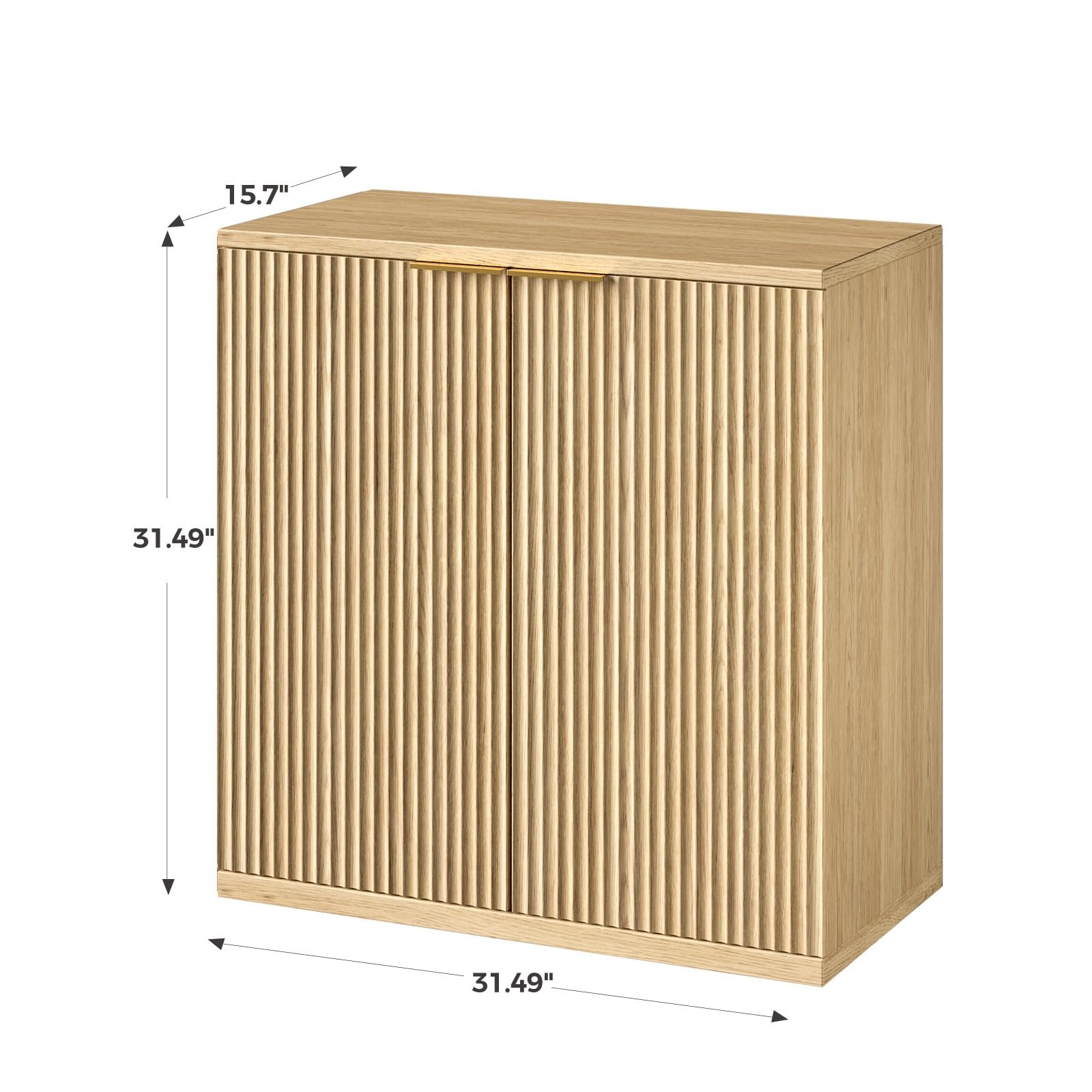 31.5" Oak Buffet Cabinet with Storage Small Sideboard Cabinet