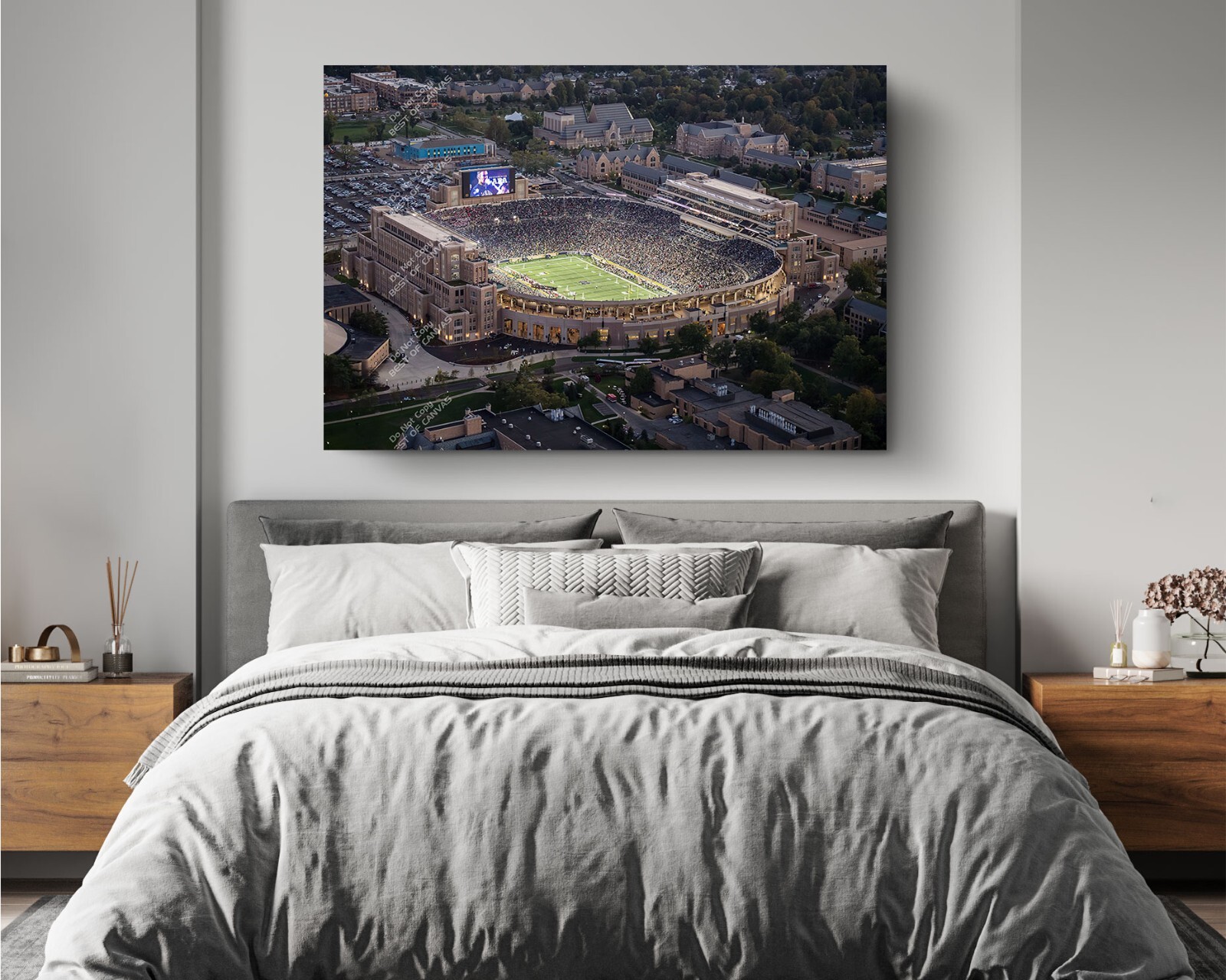 Notre Dame Football Stadium Aerial View Canvas Decor Art Print Room Painting