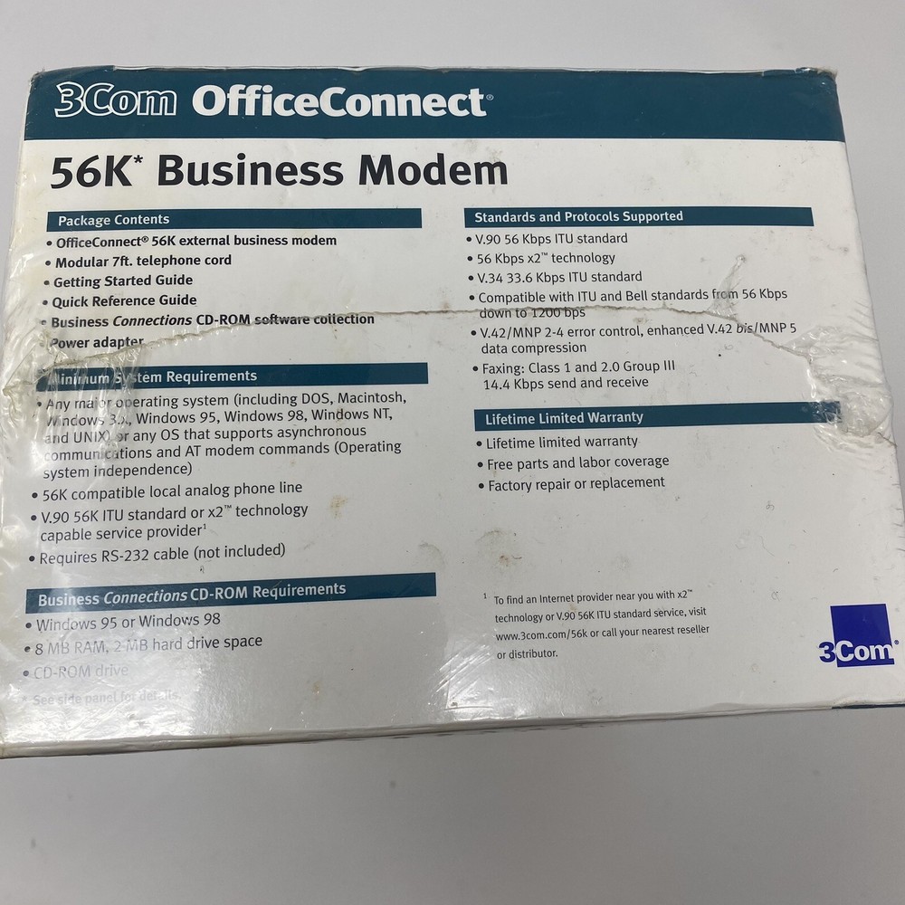 3Com OfficeConnect 56k Business Modem 3293 - READ