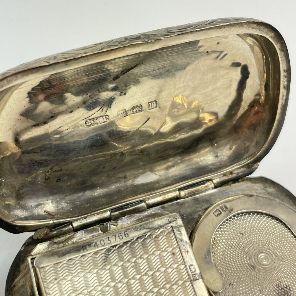 Antique Solid Silver Combination Sovereign Case Stamp Holder Samuel M Levi 1911