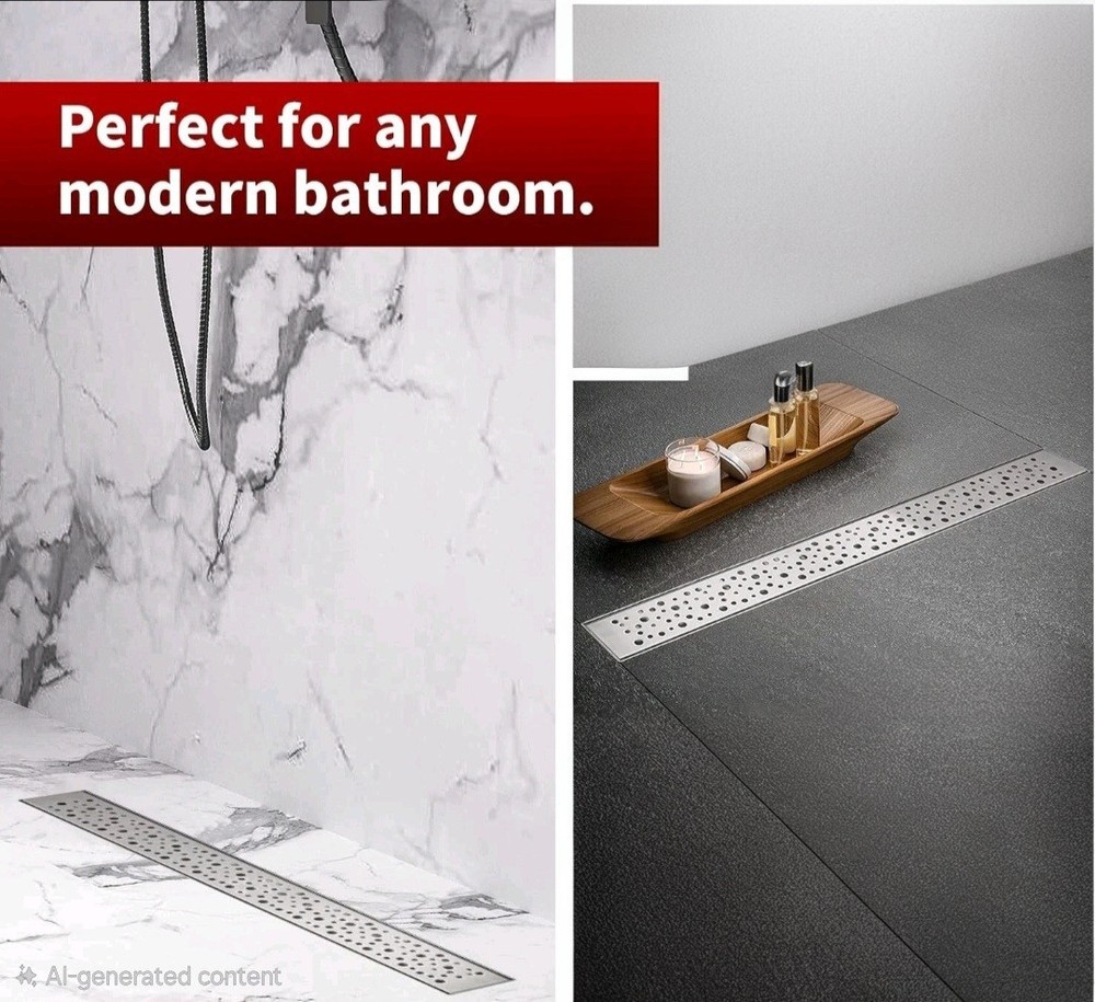 Linear Shower Drain 30 Inch Brushed Stainless Steel Rectangular Floor Drain