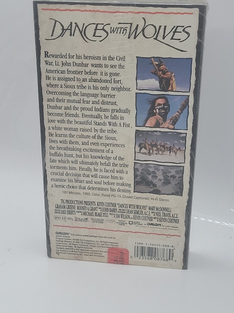 Dances with Wolves (VHS, 1993) New / Sealed
