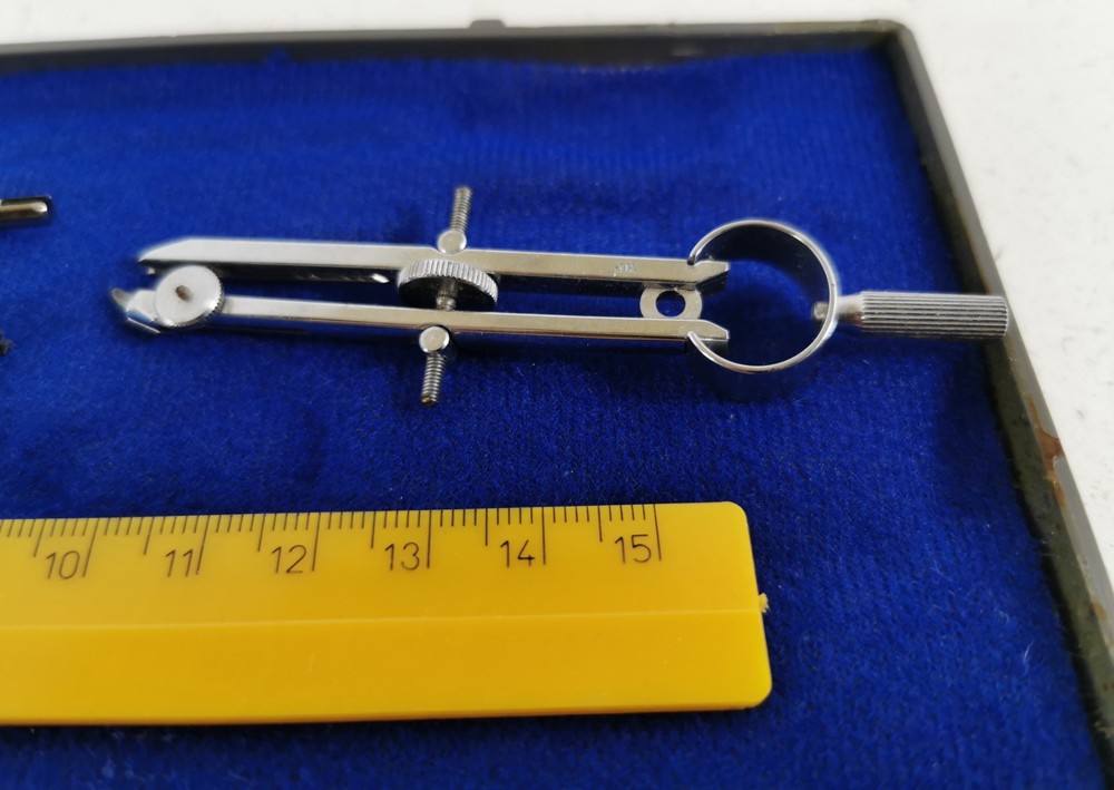 Vintage Kronos 311 Compass Set Technical Drawing Drafting Tools Kit