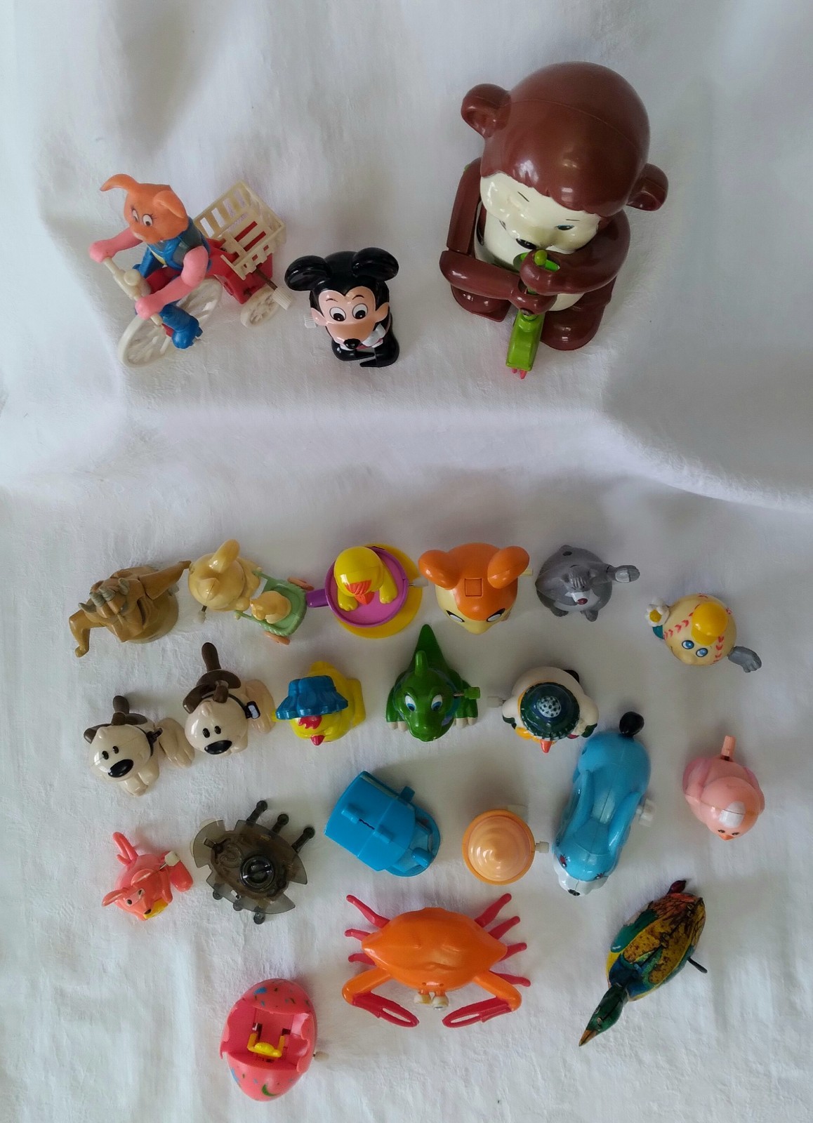 Lot 23 Vintage Wind-Up Toys Tested Work Disney Mickey Mouse Easter Bunny Chicks