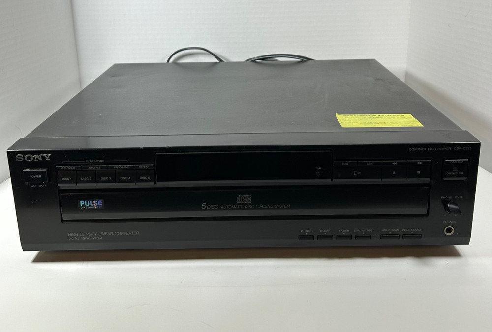 Sony CDP-C225 High Density Linear Converter Compact CD Player - TESTED No Remote