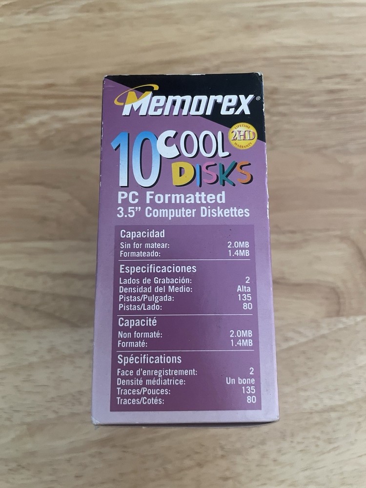 10 Pack Memorex 2HD 3.5" Computer Diskettes PC Format Cool Disks -New Sealed